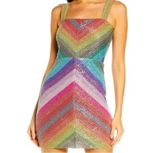 Saylor Kourtney Stripped mini dress